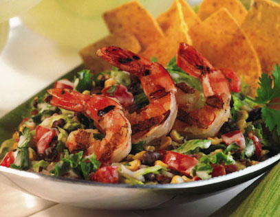 Grilled Shrimp Tostada Salad