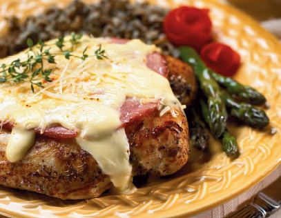 Unrolled Chicken Cordon Bleu