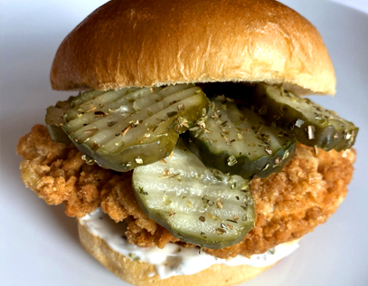 Ranch Pickle Chicken with Buffalo Honey Hot Sauce